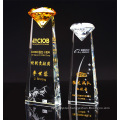 Diamond Shape Clear Red Sapphire Award for Corporate Gift Diamond Crystal Trophy